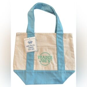 Trader Joe's Mini Pastel Canvas Tote Bag